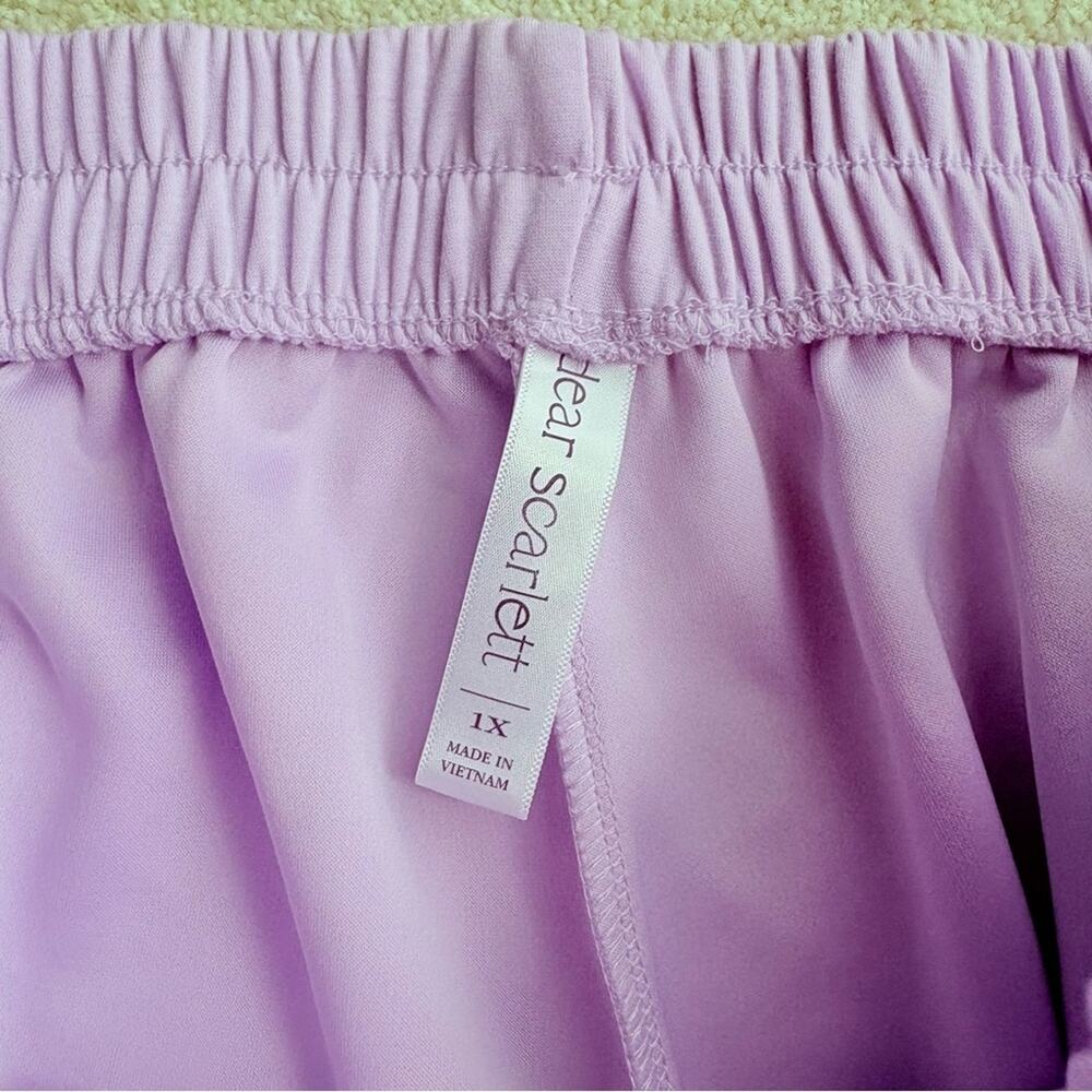 Scarlett Purple Wide-Leg Trousers with Elastic Waistband - Picture 5 of 5